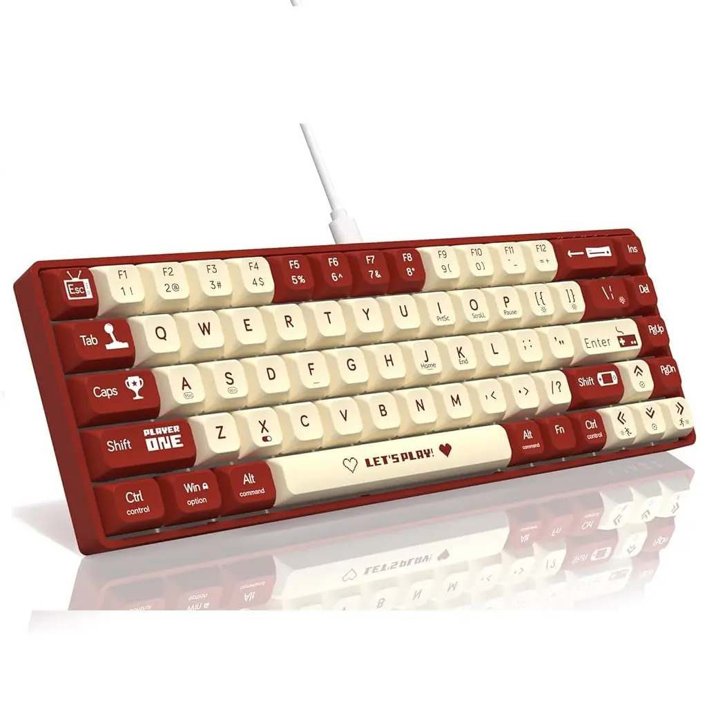 CLAVIER MECANIQUE GAMING AJAZZ AK680 RED-WHITE BROWN_SWITCH RGB